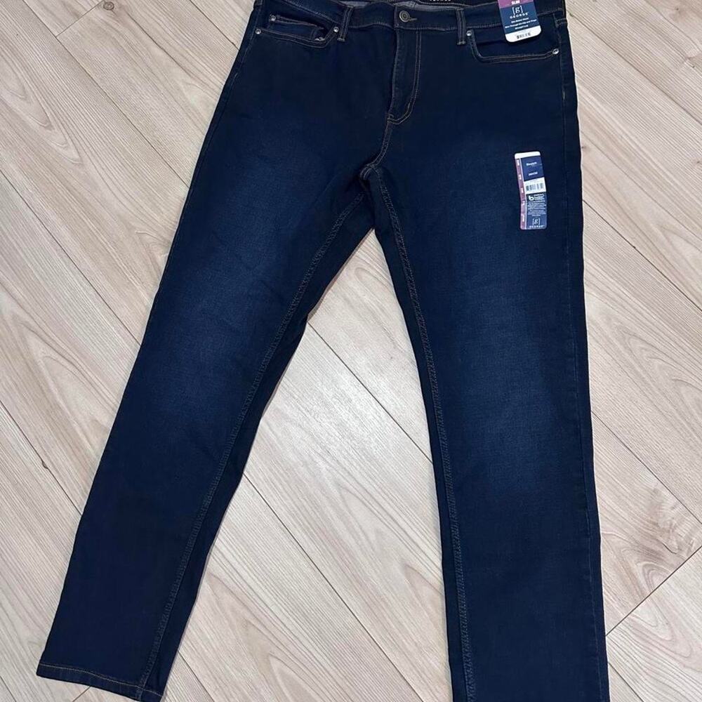 George Men’s Slim Stretch Jeans 38x32 Dark Wash Denim NWT